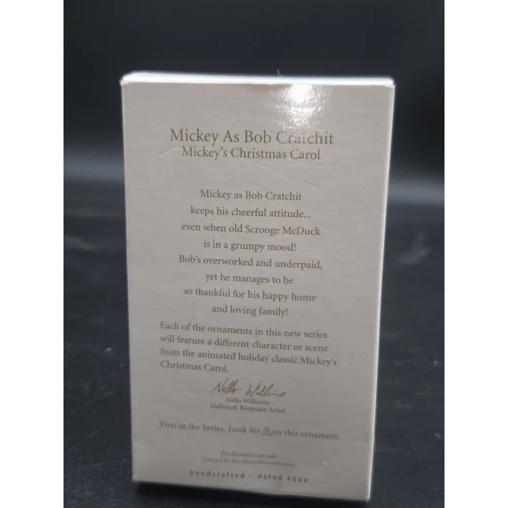 Hallmark Disney Mickey as Bob Cratchit Ornament 2009 A Christmas Carol Dickens